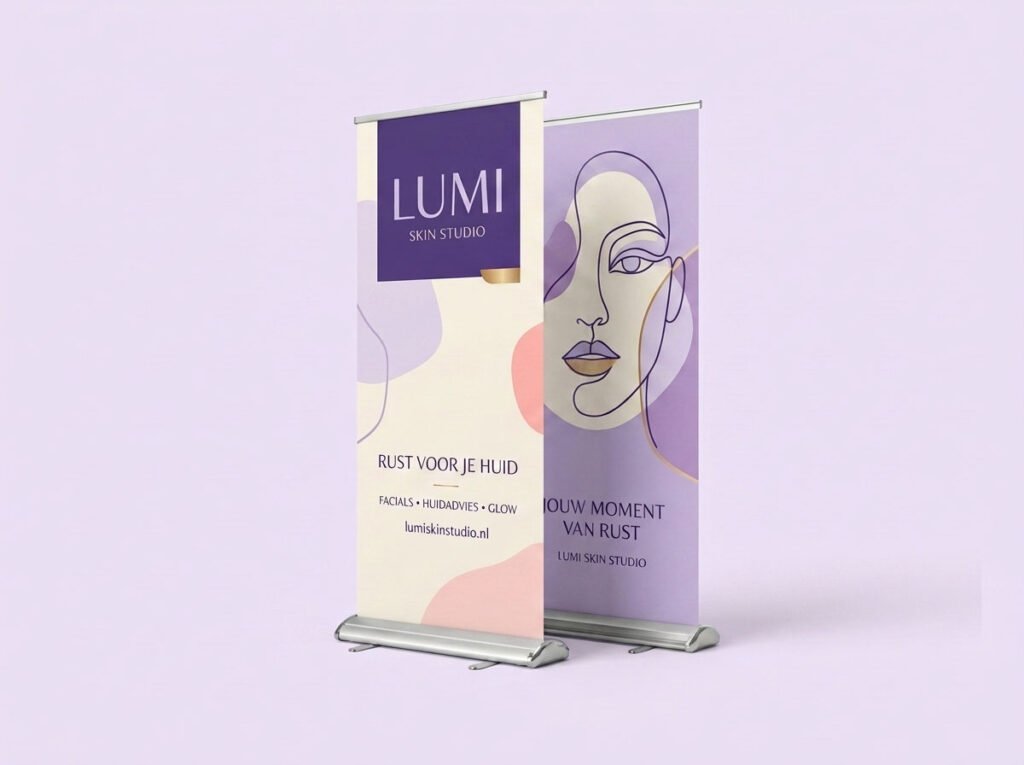 Double roll-up banner