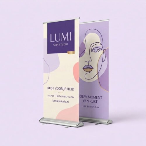 Double roll-up banner