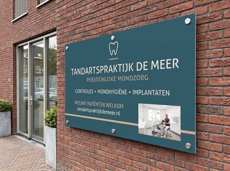 Reclameborden voor tandartspraktijk