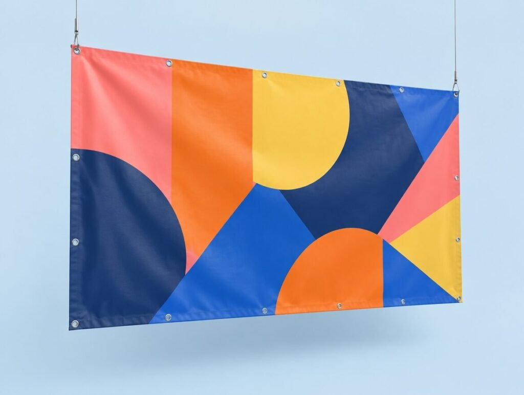 Bedrukt PVC spandoek met ringen