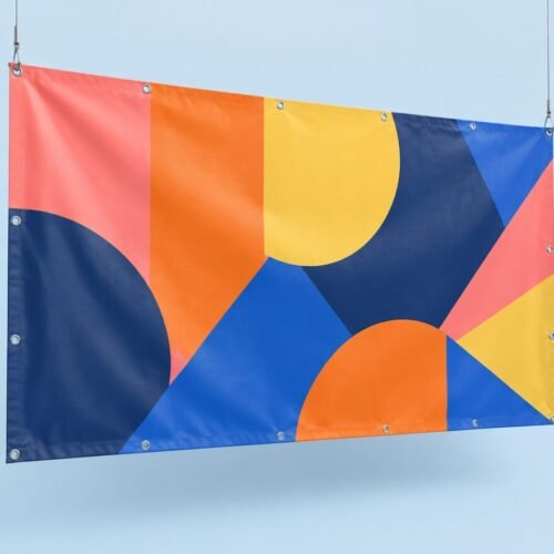 Bedrukt PVC spandoek met ringen Bedrukt PVC spandoek met ringen